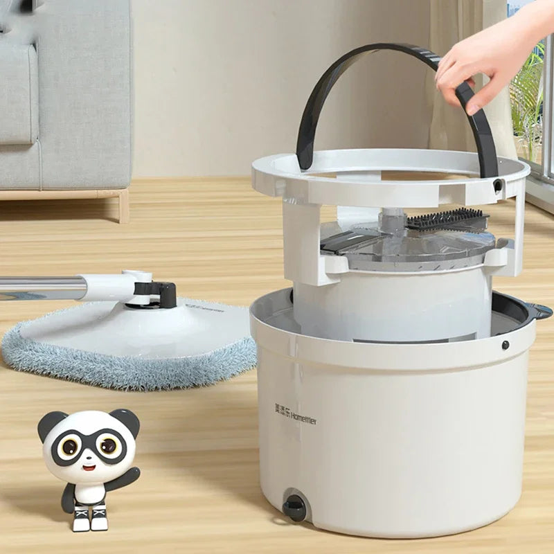 Mop With Spin Bucket Press Rinse Free Hand Wash Clean Dirt Separation Home Floor Cleaning Mop Rotating Dry Cleaning Tools